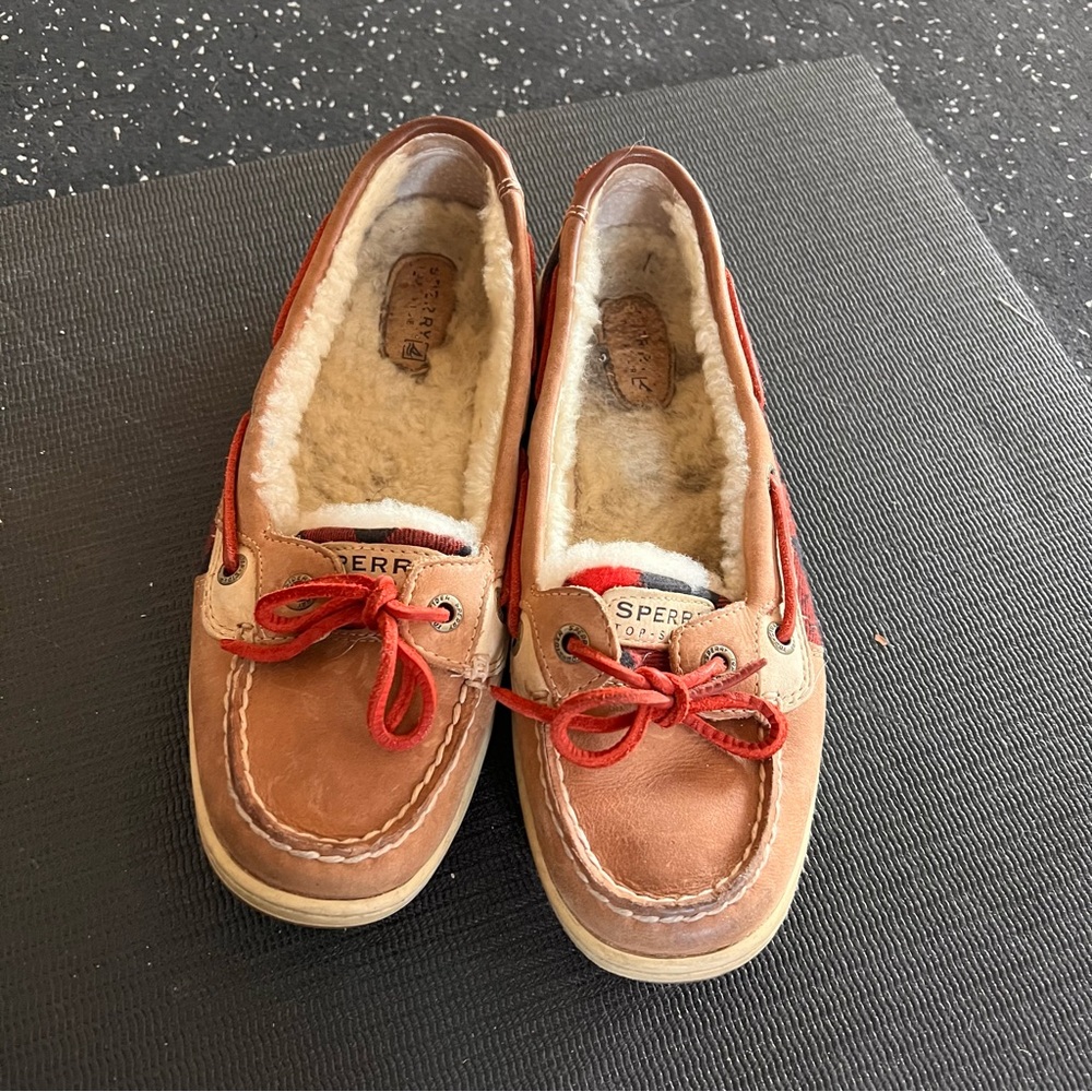 Sperry Top-Sider Red Plaid & Leather Loafers